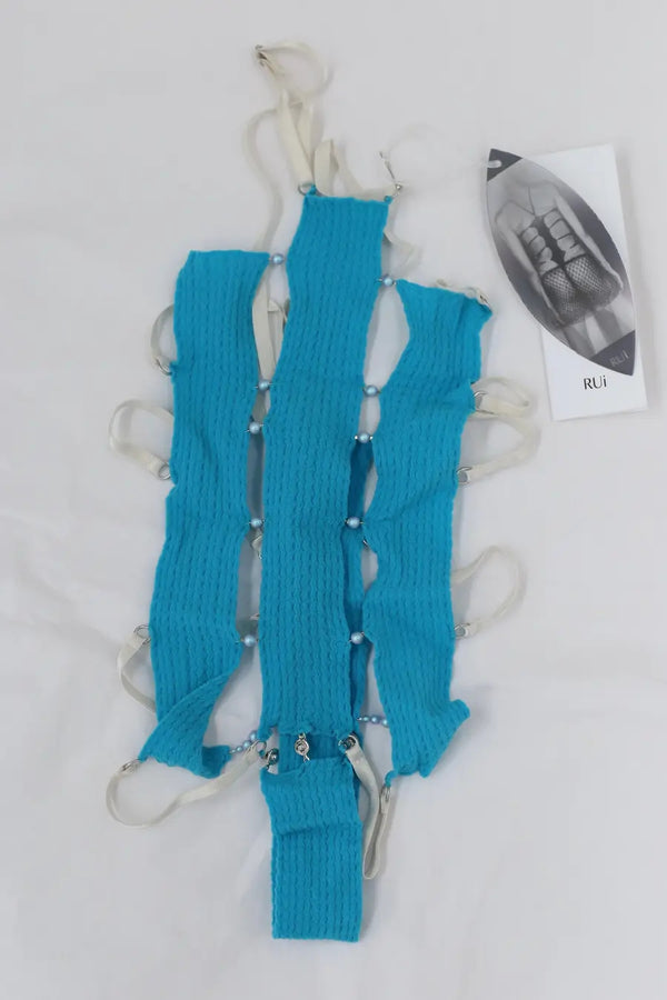 RUI semi-sheer strap bodysuit RSS24SF06 Teal teal